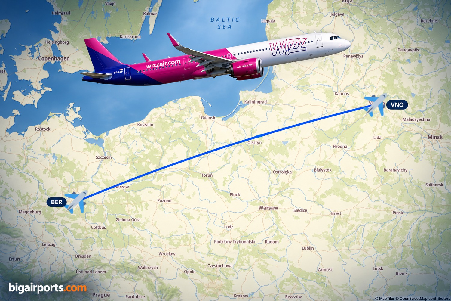 Wizz Air Launches Berlin Brandenburg to Vilnius with A321neo