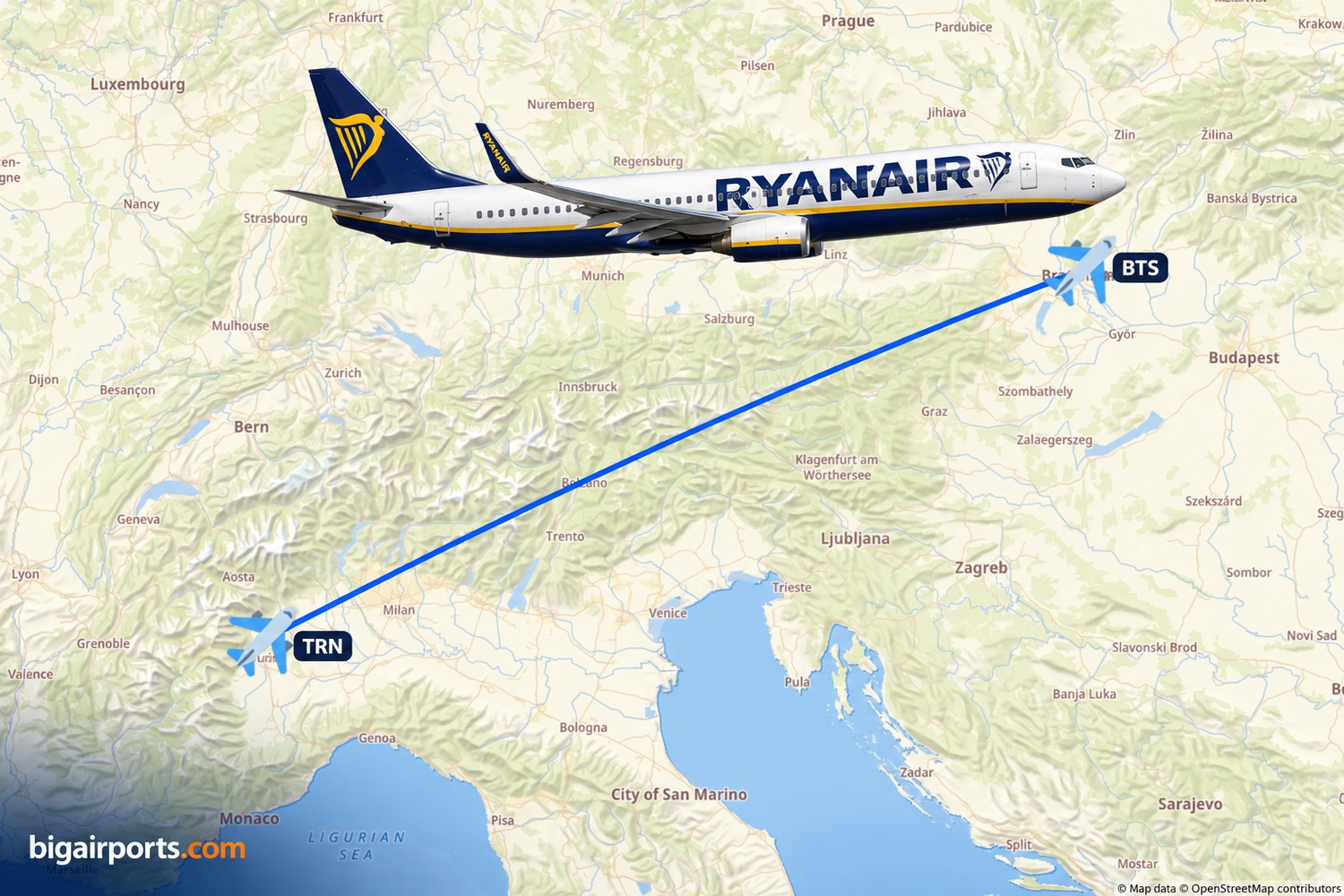 Ryanair to Link Bratislava and Turin Twice Weekly from 26 October 2026