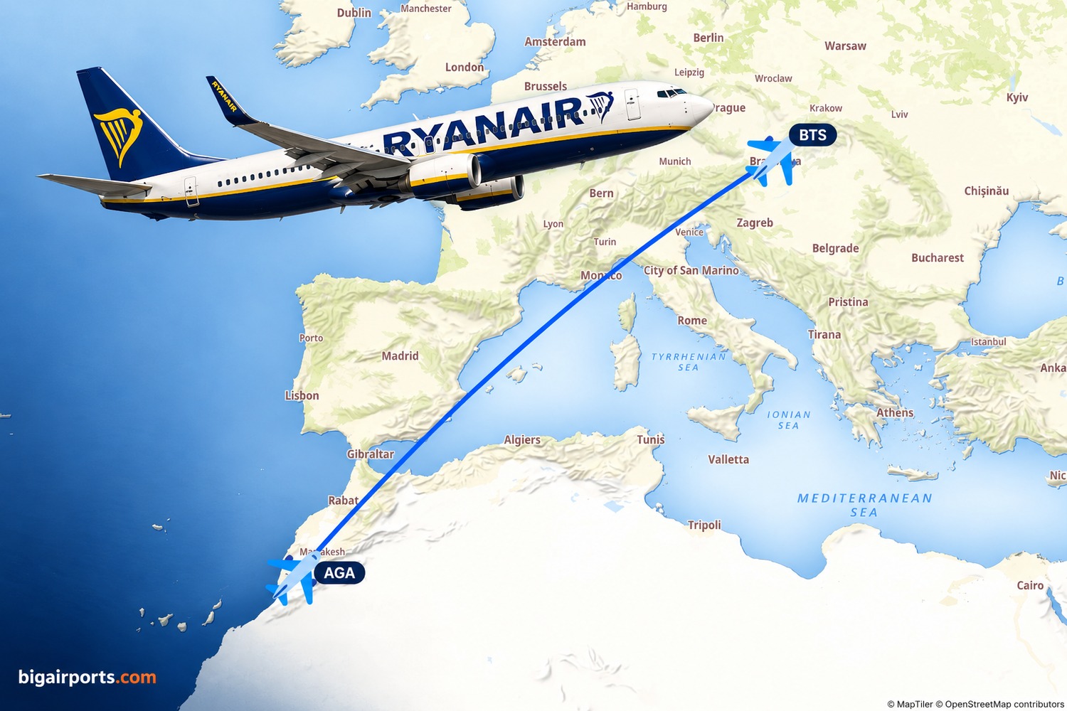 Ryanair to Link Bratislava and Agadir Twice Weekly from 25 October