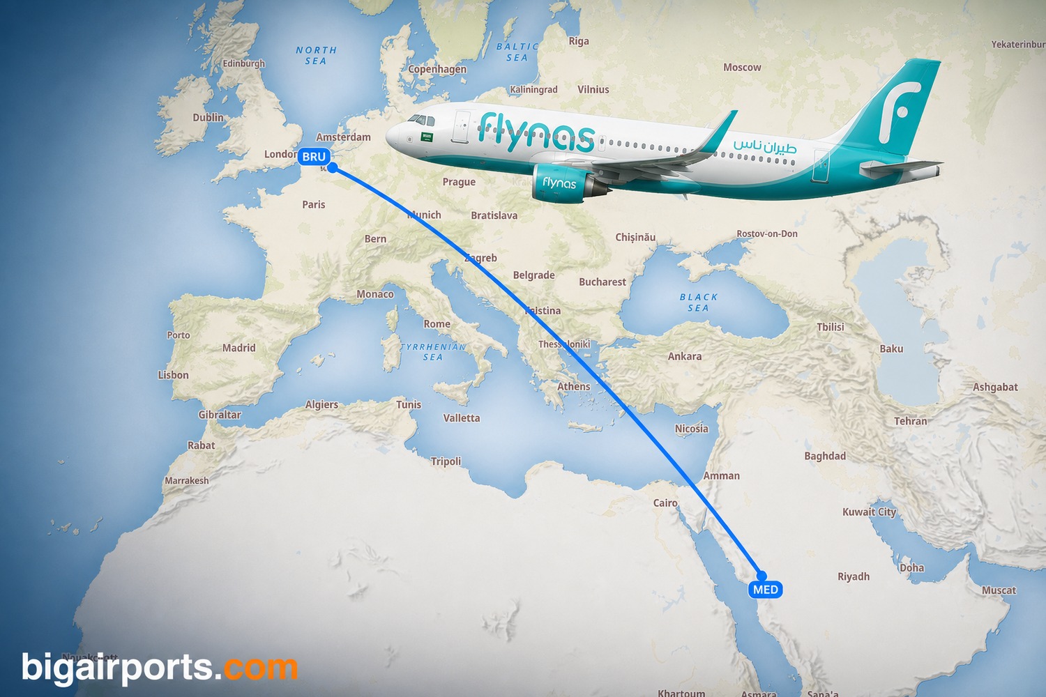 Flynas to Launch Twice-Weekly Medina–Brussels Service in October