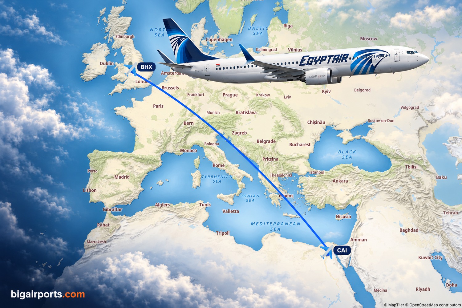 Egyptair Launches Cairo to Birmingham Flights on the 737 MAX 8
