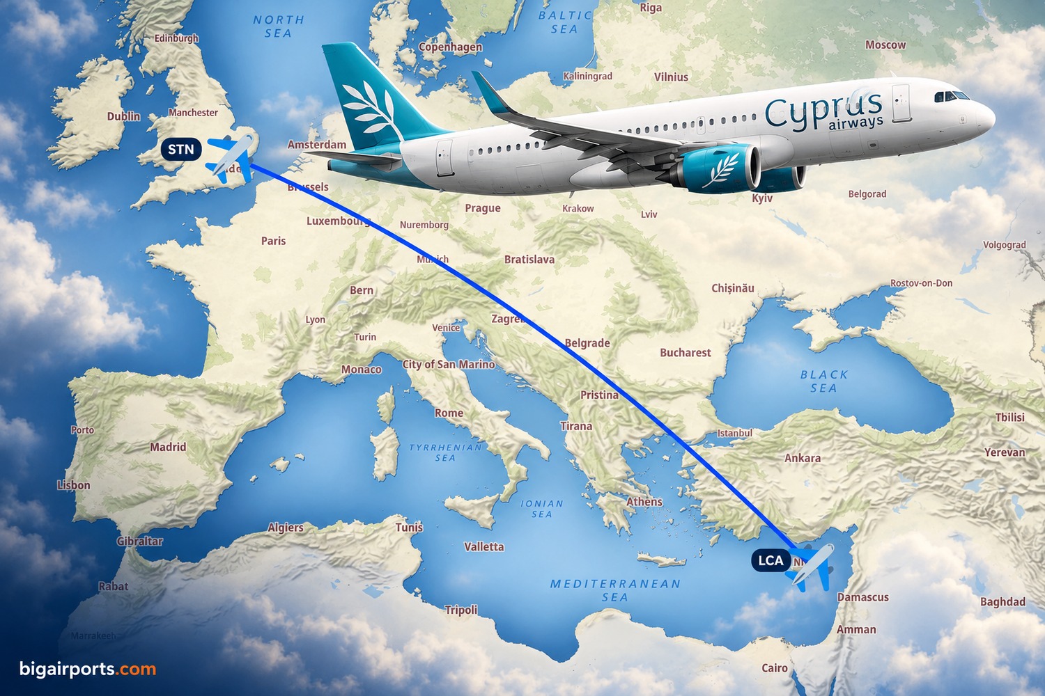 Cyprus Airways to Launch Daily Larnaca to London Stansted Flights